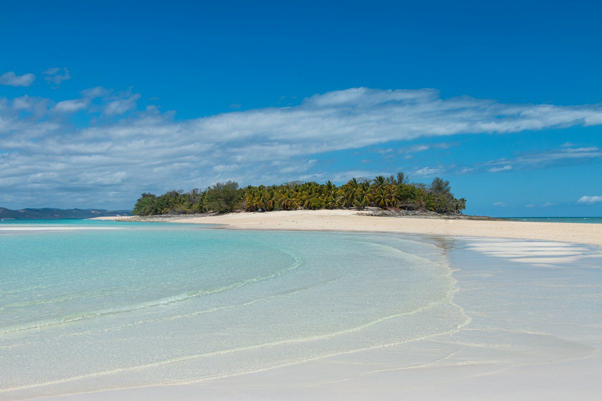 Island and turquoise water at Nosy Iranja, Madagascar