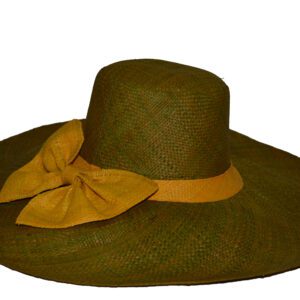 Wide-Brim Raffia Hat with Large Bow – 16 cm