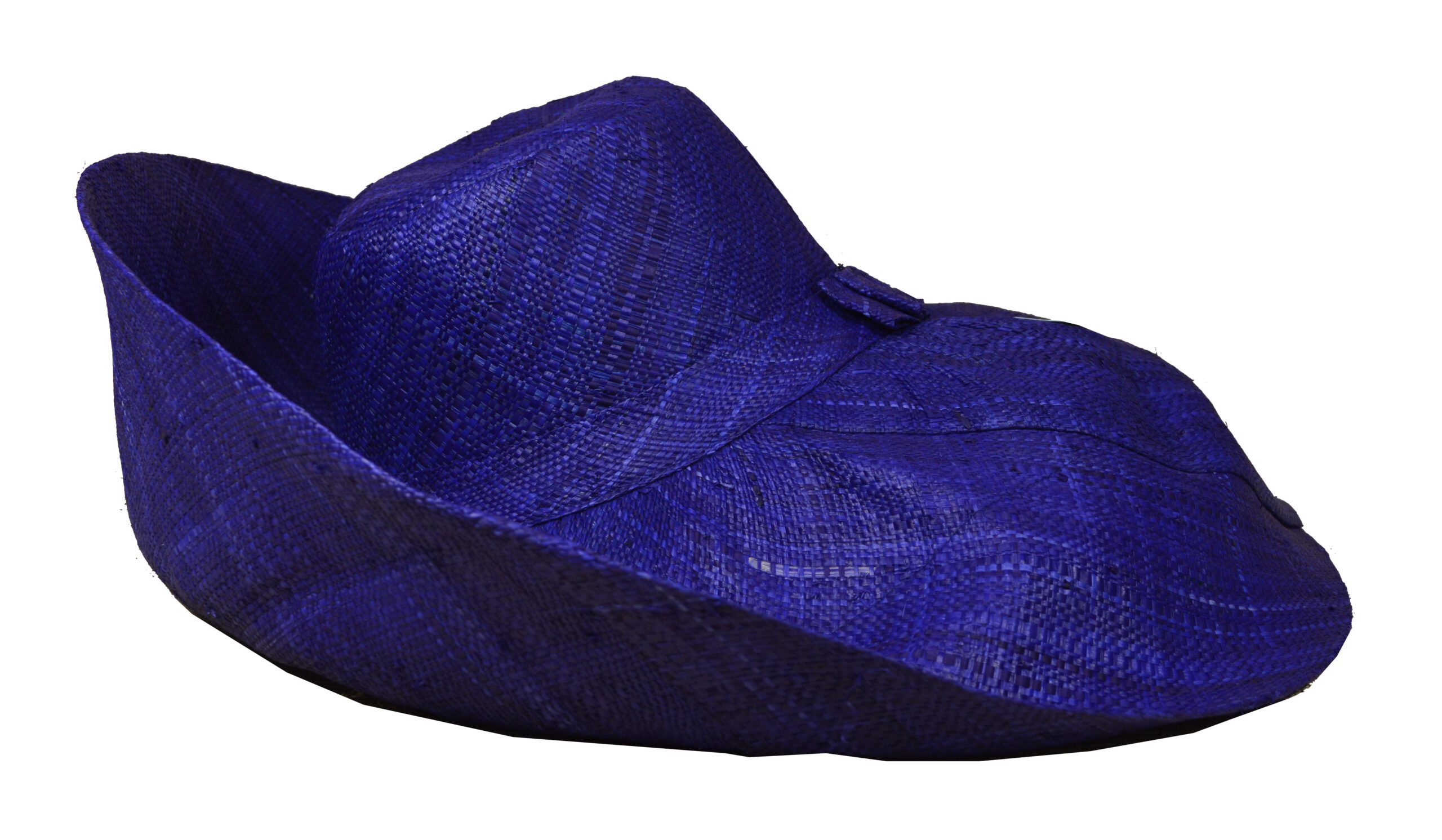 Blue raffia capeline hat with a 16 cm brim — RA209A