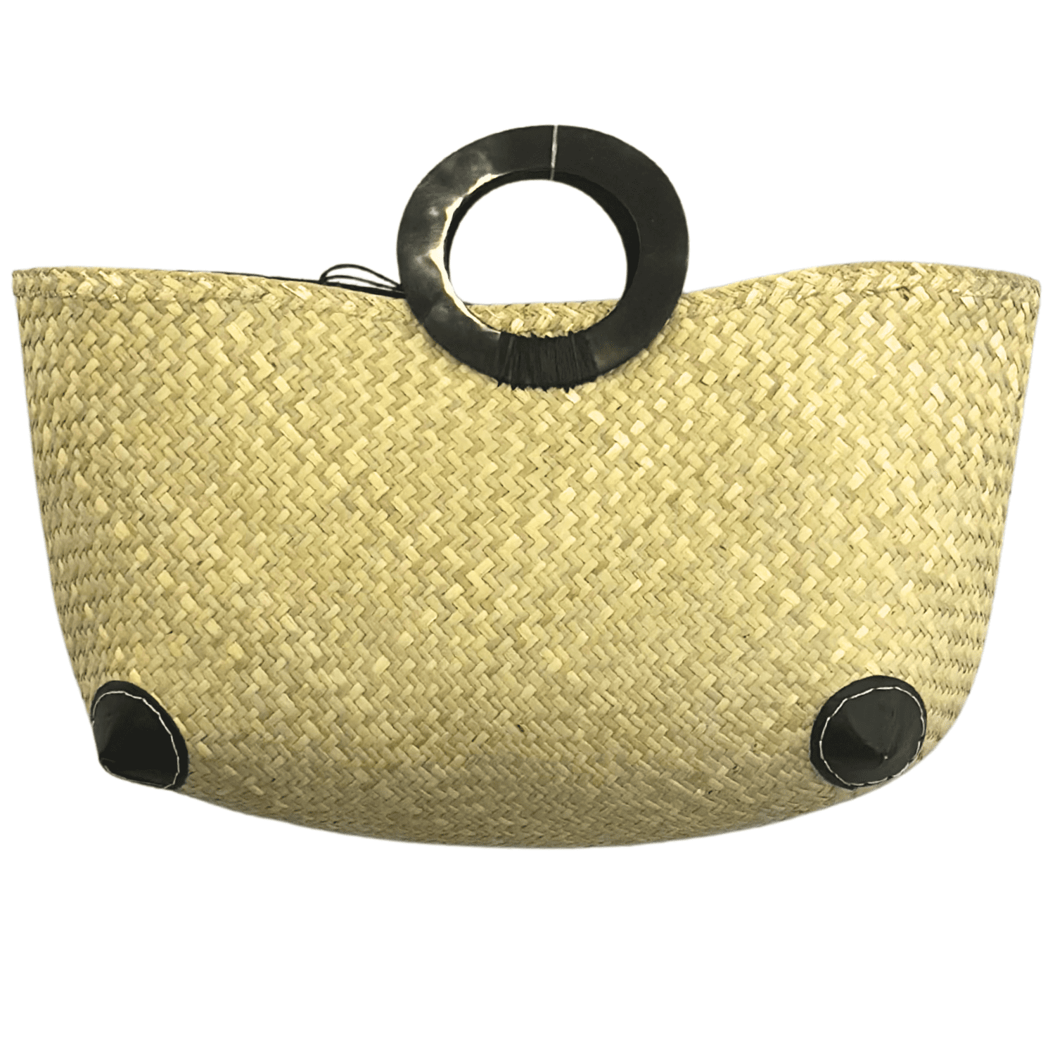 Papyrus Handbag with Zebu Horn Handles – Natural – RA242A
