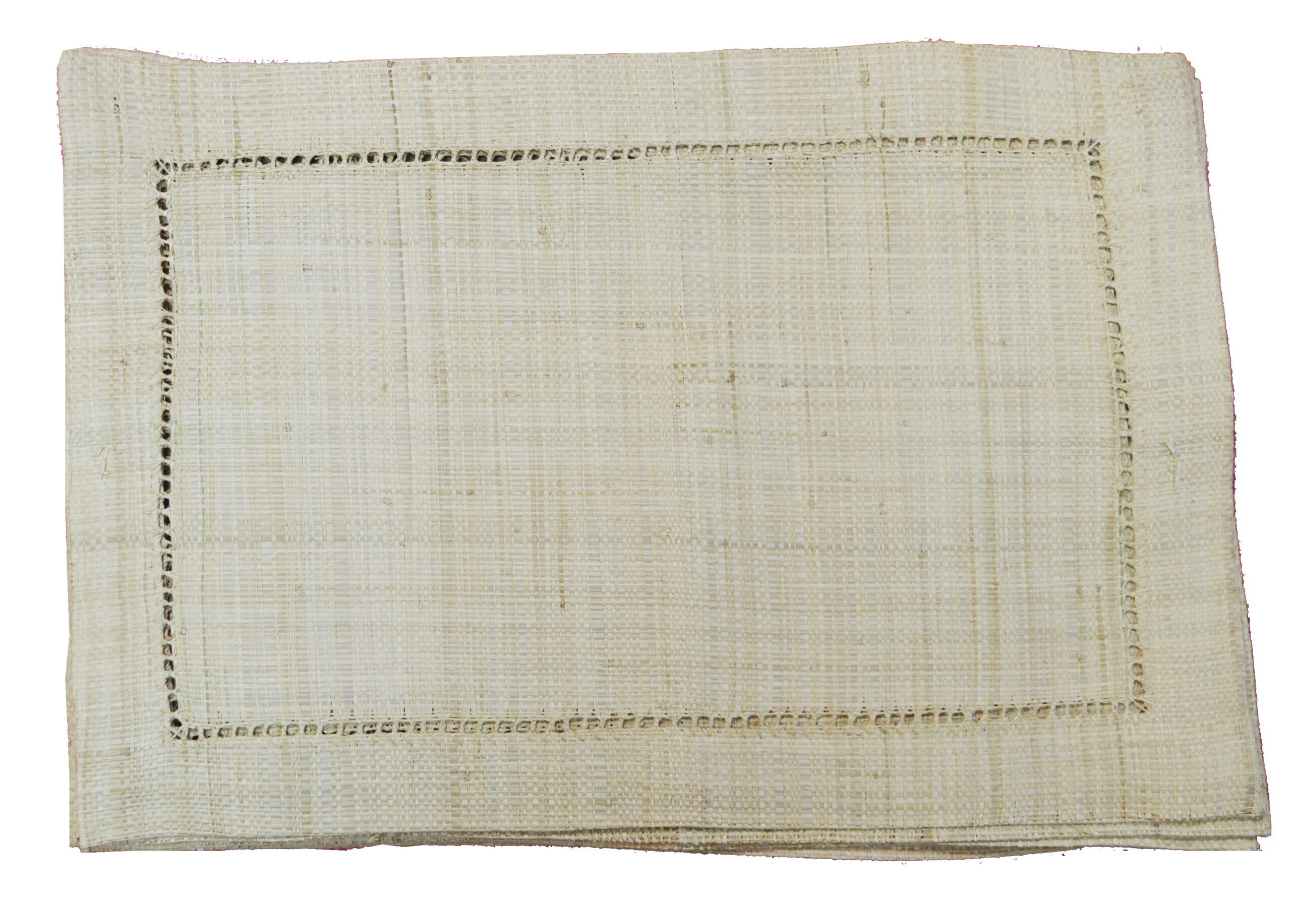 Woven Raffia Table Mats — Set of 6