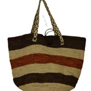 Τσάντα πλεκτή Φυσικών Ινών Raffia